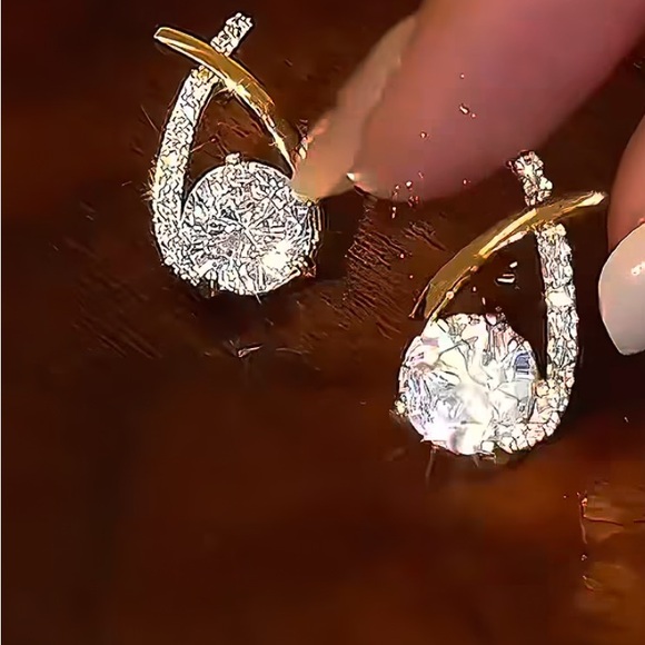 Hand Crafted Gold and Silver Sparkling Earrings